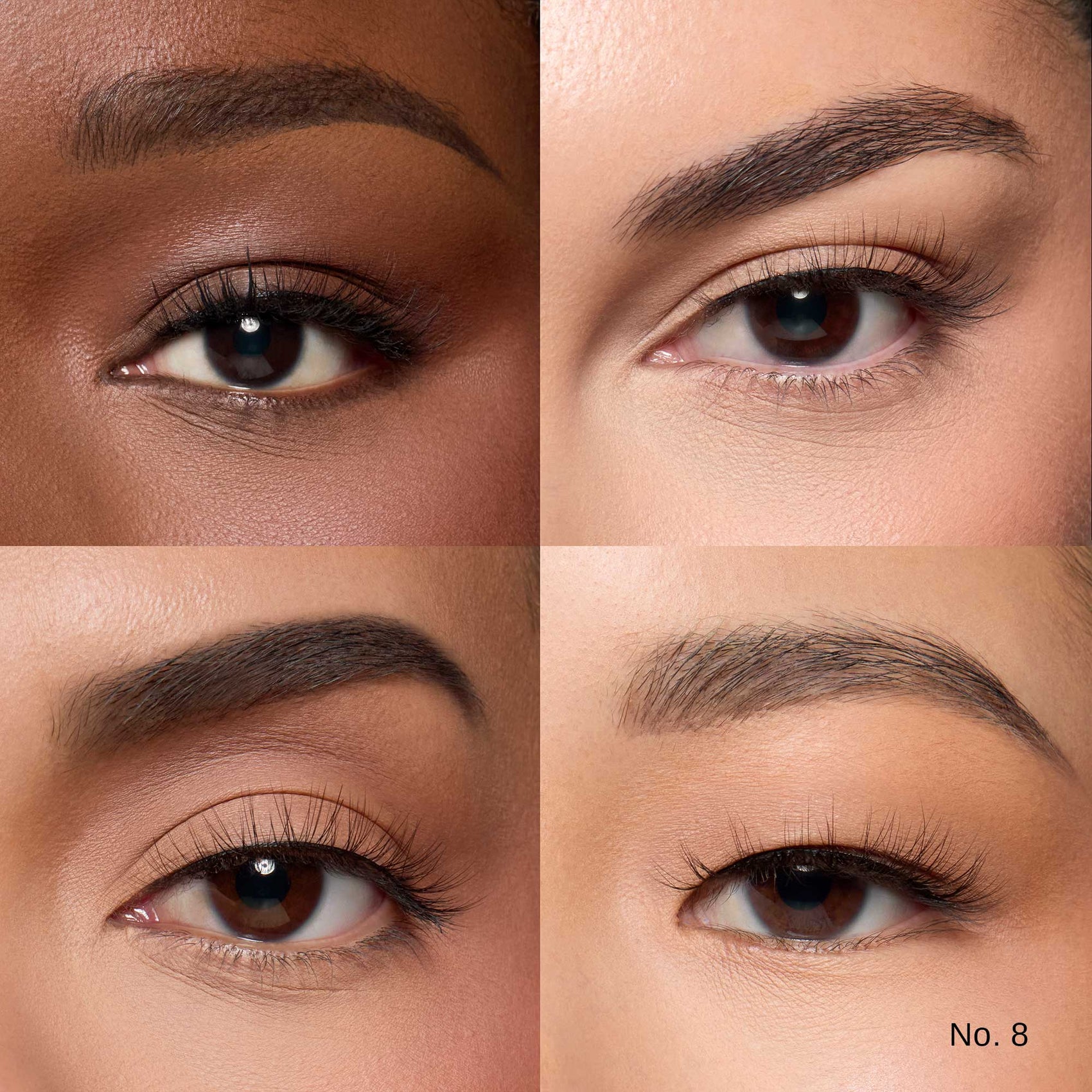 Model wearing Lybre Lashes No. 8 from the Algo Natural Collection — rounded no-flare barely-there lash