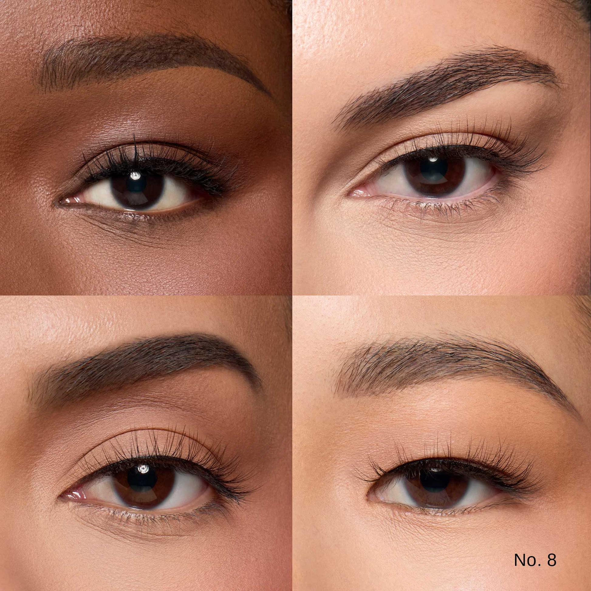 Model wearing Lybre Lashes No. 8 from the Algo Natural Collection — rounded no-flare barely-there lash
