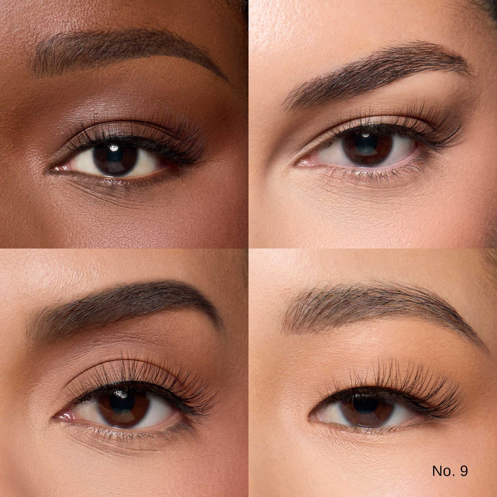 Model wearing Lybre Lashes No. 9 from the Algo Natural Collection — soft wispy cluster lash with subtle volume