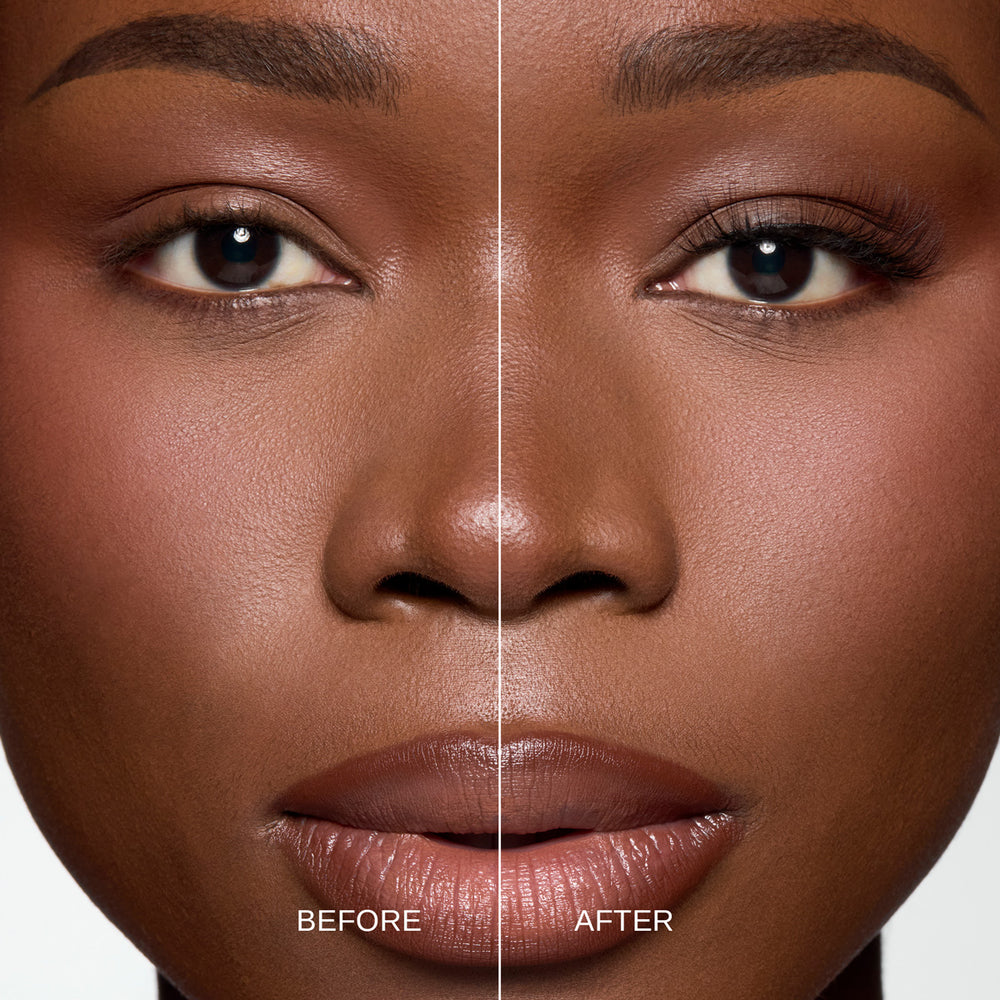 Lybre Lashes No 9 before and after false lashes on model