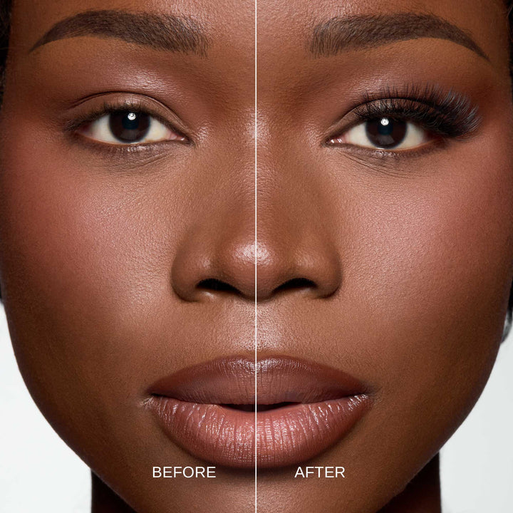 Lybre Lashes No 3 before and after close up on model