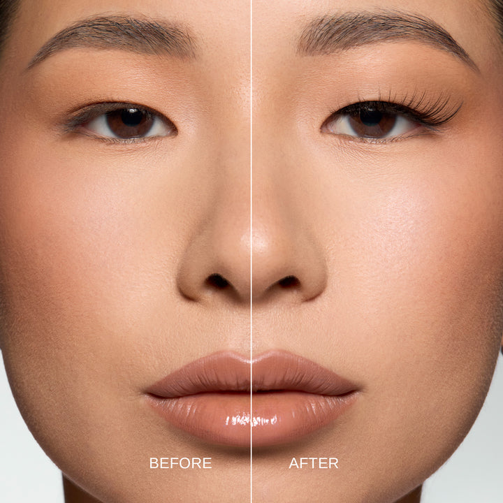 Lybre Lashes No 7 before and after on model