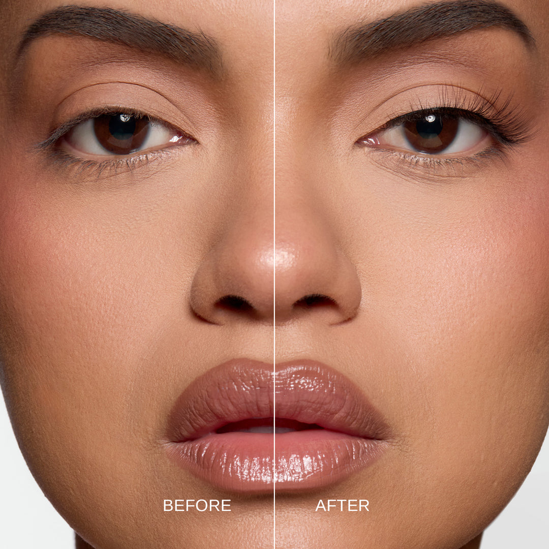 Lybre Lashes No 7 before and after on model close up