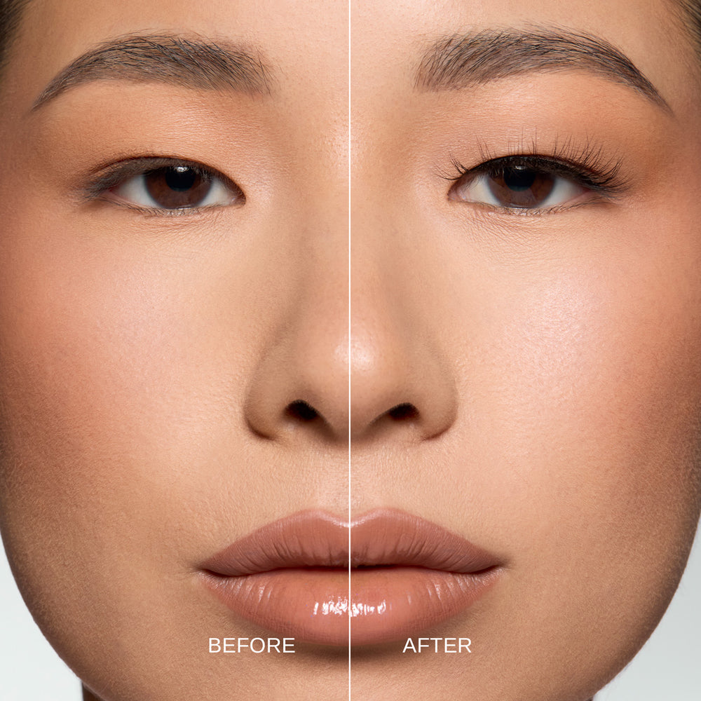 Lybre Lashes No 8 before and after on model