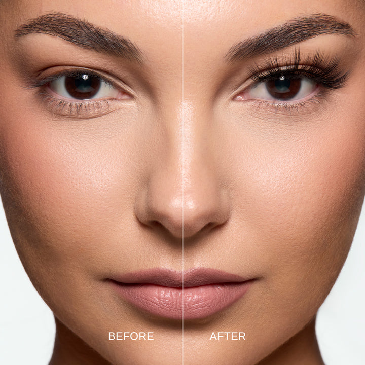 Lybre Lashes no 4 before and after on model close up