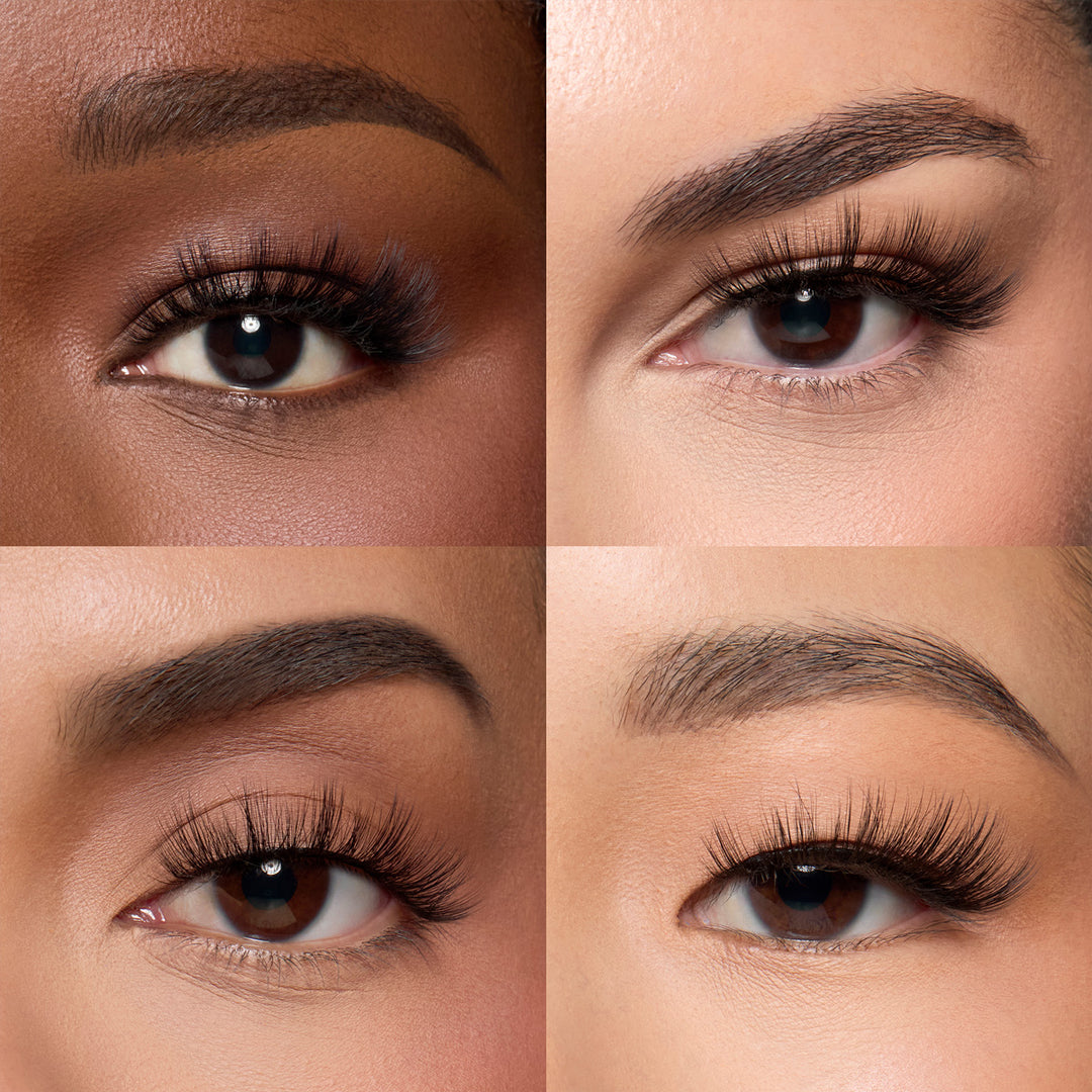 Lybre Lashes no 4 on 4 different eye shapes close up on eye