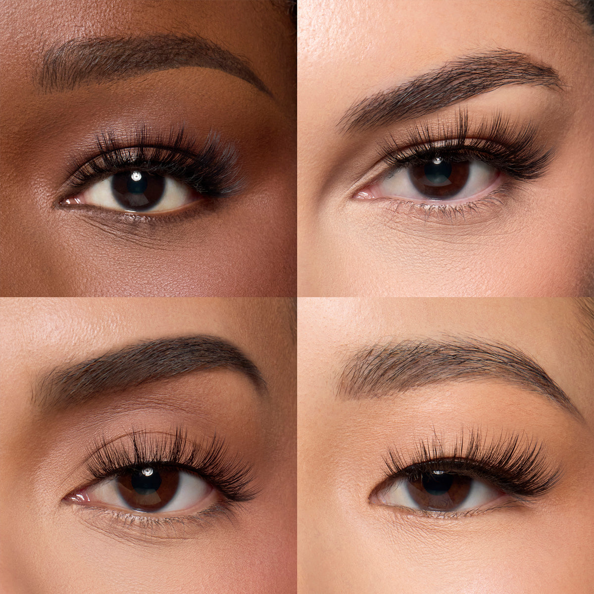 Lybre Lashes no 4 on 4 different eye shapes close up on eye