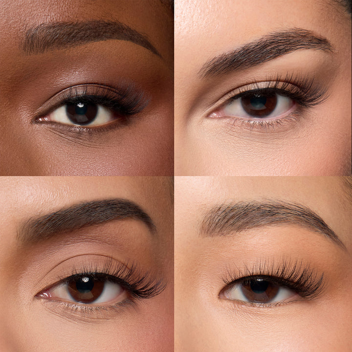 Lybre Lashes No 10 shown on 4 diferent eye shapes